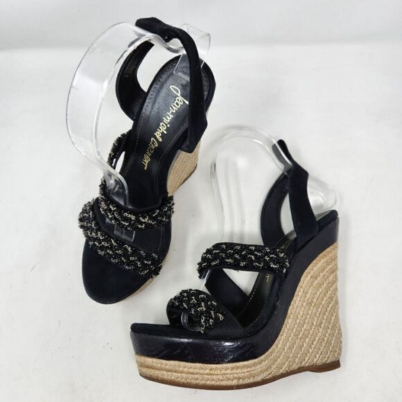JEAN MICHEL CAZABAT Espadrilles Wedges Sandals 37.5 EU - Picture 1 of 10